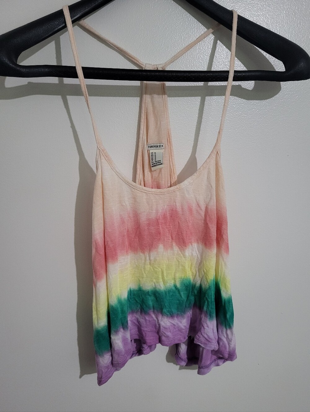 Forever 21 Rainbow Tie Dye Crop Top